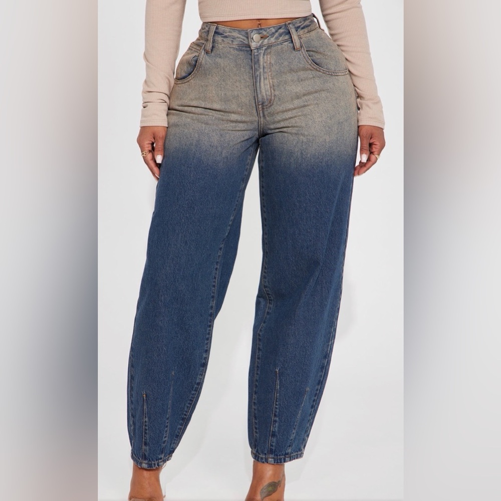 NWT Fashion Nova Done And Dusted Tinted Mom Jeans - Dark Wash Size 13